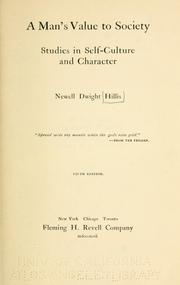 Cover of: A man's value to society by Newell Dwight Hillis