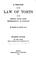 Cover of: A Treatise on the Law of Torts: Or the Wrongs which Arise Independently of ...