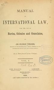 Manual of international law by Jan Helenus Ferguson