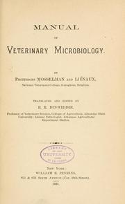 Cover of: Manual of veterinary microbiology by Gustave Mosselman