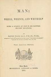 Cover of: Man--where, whence, and whither? by Page, David