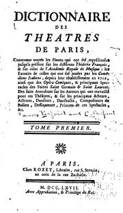 Cover of: Dictionnaire des théâtres de Paris