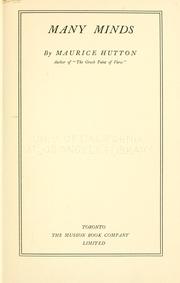 Cover of: Many minds by Hutton, Maurice