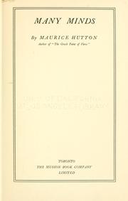 Cover of: Many minds by Hutton, Maurice, Hutton, Maurice