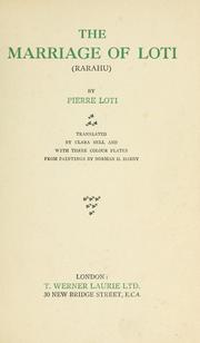 Cover of: The marriage of Loti (Rarahu)