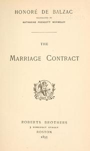 Cover of: The marriage contract by Honoré de Balzac