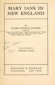 Cover of: Mary Jane in New England by Clara Ingram Judson