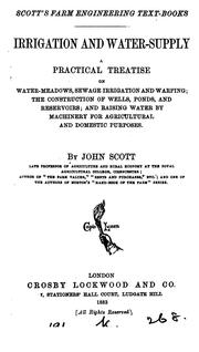 Cover of: Irrigation and water-supply: a practical treatise