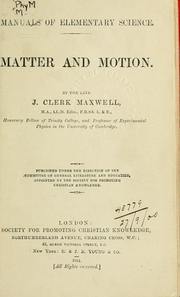 Cover of: Matter and motion.
