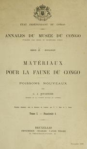 Cover of: Mat©riaux pour la faune du Congo 