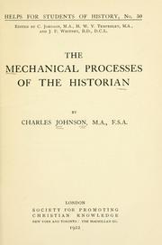 Cover of: mechanical processes of the historian