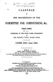 Cover of: Calendar of the Proceedings: Preserved in the State Paper Department of Her ...