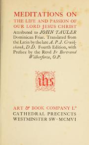 Cover of: Meditations on the life and passion of Our Lord Jesus Christ by Tauler, Johannes