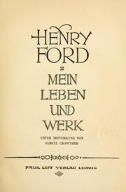 Cover of: Mein Leben und Werk. by Ford, Henry