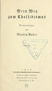 Cover of: Mein Weg zum Chassidismus by Martin Buber