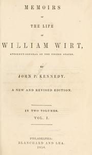 Cover of: Memoirs of the life of William Wirt