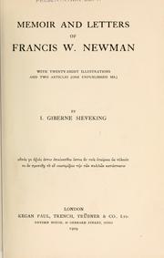 Cover of: Memoir and letters of Francis W. Newman by Isabel Giberne Sieveking