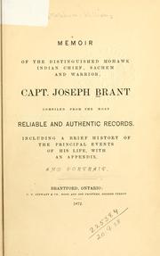 Cover of: Memoir of the distinguished Mohawk Indian chief, sachem, and warrior, Capt. Joseph Brant