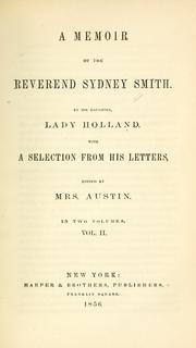Cover of: A memoir of the Reverend Sydney Smith by Sydney Smith
