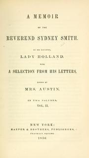 Cover of A memoir of the Reverend Sydney Smith