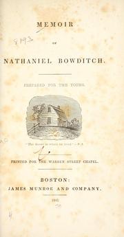 Cover of: Memoir of Nathaniel Bowditch.