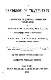 Cover of: A handbook of travel-talk: a collection of dialogues and vocabularies intended to serve as ...