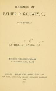 Cover of: Memoirs of Father P. Gallwey