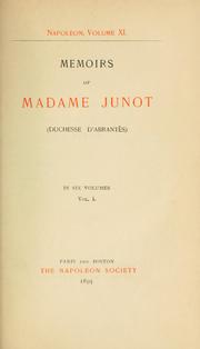 Memoirs of Madame Junot (Duchesse D'Abrantès)