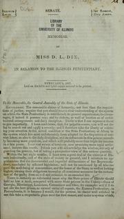 Cover of: Memorial of Miss D.L. Dix: In relation to the Illinois penitentiary.
