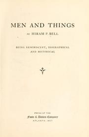 Cover of: Men and things