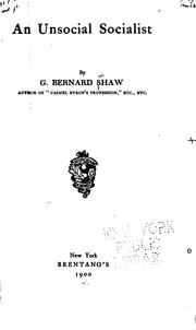 An Unsocial Socialist by Bernard Shaw