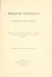 Merriam genealogy in England and America by Charles Henry Pope