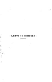 Cover of: Lettere inedite di Lodovico A. Muratori e del conte Francesco Brembati