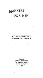 Cover of: Manners for Men