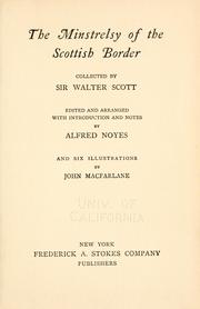 Cover of: The minstrelsy of the Scottish border by Sir Walter Scott