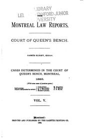 Cover of: The Montreal Law Reports: Court of Queen's Bench
