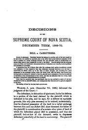 Cover of: Decisions of the Supreme Court of Nova Scotia by John Morris Geldert , James Macdonald Oxley