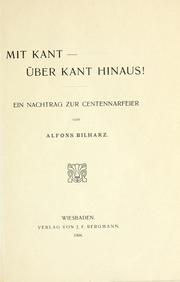 Mit Kant - über Kant hinaus! by Alfons Bilharz
