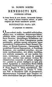 Cover of: Rituale Romanum: Pauli V. pontificis maximi jussu editum et a Benedicto XIV. auctum et castigatum