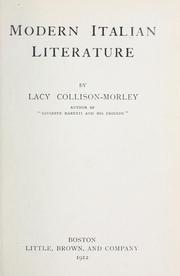 Cover of: Modern Italian literature. by Lacy Collison-Morley