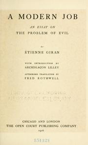 Cover of: A modern Job: an essay on the problem of evil