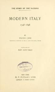 Cover of: Modern Italy, 1748-1898