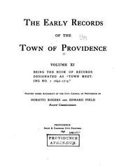 Cover of: The Early Records of the Town of Providence by Providence (R.I.). Record Commissioners.