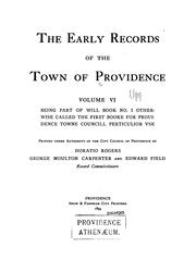 The Early Records of the Town of Providence by Providence (R.I .). Record Commissioners