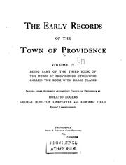Cover of: The Early Records of the Town of Providence by Providence (R.I .). Record Commissioners