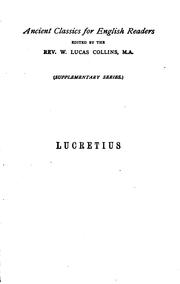 Cover of: Lucretius