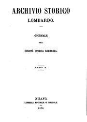 Cover of: Archivio storico lombardo