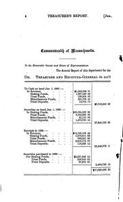 Cover of: Report of the Treasurer and Receiver-General of the Commonwealth of ... by Massachusetts Treasury Dept, Massachusetts Treasury Dept