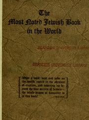 Cover of: The  Most Noted Jewish Book in the World.