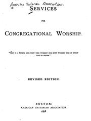 Cover of: Services for Congregational Worship by American Unitarian Association.